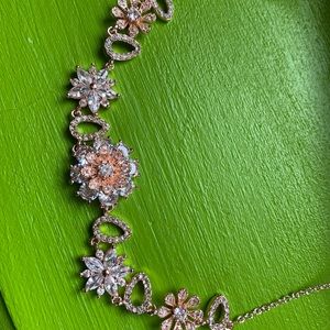 Rose Gold & Crystal 16” Anne Klein Necklace NWOT